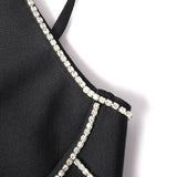 BANDAGE DIAMOND MIDI SPLIT DRESS IN BLACK styleofcb