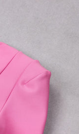 SQUARE SHOULDER CORSET MIDI DRESS IN PINK styleofcb