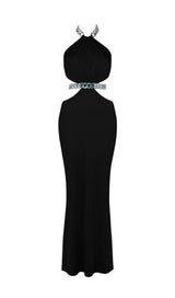 CHAIN CUTOUT MAXI DRESS IN BLACK styleofcb