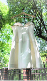 PEARL EMBELLISHED HTM MINI DRESS IN WHITE DRESS STYLE OF CB