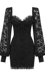 BUD SILK MINI DRESS IN BLACK styleofcb