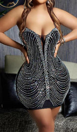 BANDAGE SEQUIN MINI DRESS IN BLACK Dresses styleofcb