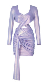 LONG SLEEVES CUT OUT MINI DRESS IN PURPLE Dresses styleofcb