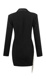 FREYA BLACK CRYSTAL FRINGE BLAZER DRESS Dresses styleofcb
