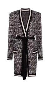 LONG SLEEVES PATTERN COAT styleofcb XS BLACK