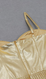 BANDAGE BODYCON MINI DRESS IN GOLD Dresses styleofcb