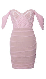 OFF THE SHOULDER BODYCON MINI DRESS Dresses styleofcb XS PINK