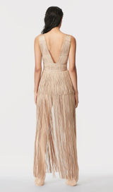TASSEL BACKLESS JUMPSUIT IN KHAKI styleofcb