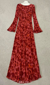 ROSE PRINT FLARE MAXI DRESS IN RED DRESS STYLE OF CB