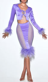 FEATHER TWO PIECE SET IN PURPLE styleofcb