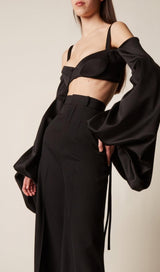 BUBBLE SLEEVE TWO PIECE SUIT IN BLACK Suits styleofcb