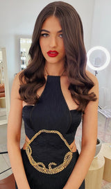 HALTER CHAIN MAXI DRESS IN BLACK styleofcb