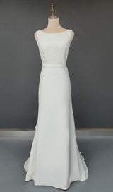 LAMINATED RUFFLE SLEEVELESS DRESS IN WHITE styleofcb