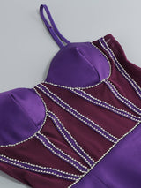 MESH CORSET MINI DRESS IN PURPLE styleofcb