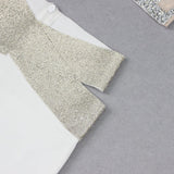 EMBELLISHED PERSPECTIVE TWO PIECE SET IN WHITE DRESS sis label