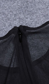 CORSET MESH MIDI DRESS IN BLACK DRESS STYLE OF CB
