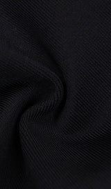 STRETCH LONG SLEEVES FEATHER MINI DRESS IN BLACK Dresses styleofcb