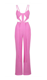 BANDAGE CUT OUT JUMPSUIT IN PINK Clothing styleofcb