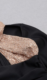 BLACK STITCHED HALTERNECK DESIGN MIDI DRESS Dresses styleofcb