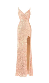 LIGHT PINK SEQUIN BACK CROSS-TIE MAXI DRESS styleofcb