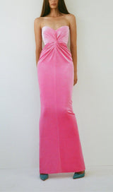 STRAPLESS MAXI DRESSES IN PINK DRESSES styleofcb