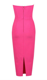 STRAPLESS BANDAGE DRESS IN PINK Dresses styleofcb