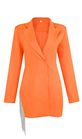 FREYA ORANGE CRYSTAL FRINGE BLAZER DRESS Dresses styleofcb