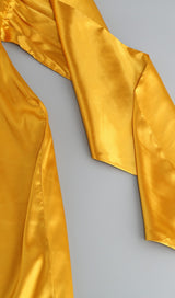 SATIN SLEEVELESS SLIP MAXI DRESS IN HONEYCOMB styleofcb