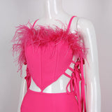 FEATHER CUTOUT BANDAGE DRESS Dresses styleofcb