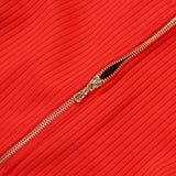 CUTOUT LONG SLEEVE MIDI DRESS IN RED styleofcb