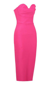 STRAPLESS BANDAGE DRESS IN PINK Dresses styleofcb