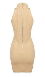 SLEEVELESS V NECK MINI DRESS IN APRICOT Dresses styleofcb