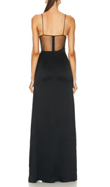STARFISH EMBELLISHED MESH BODICE MAXI DRESS IN BLACK styleofcb