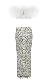 FEATHER SEQUIN TWO PIECE SET styleofcb