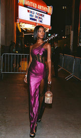 ONE SHOULDER LACE MAXI DRESS IN PURPLE Dresses styleofcb