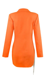 FREYA ORANGE CRYSTAL FRINGE BLAZER DRESS Dresses styleofcb