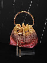 CRYSTAL EMBELLISHED BUCKET BAG IN OMBRE Bags styleofcb