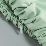 PLEATED SLEEVELESS ONE-SHOULDER DRESS IN GREEN styleofcb