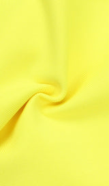 LONG SLEEVE TIGHT BACKLESS DRESS IN YELLOW DREESES styleofcb