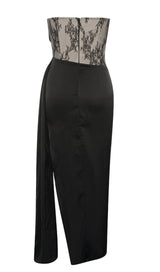 STRAPLESS CORSET MIDI DRESS IN BLACK styleofcb