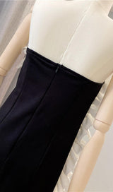 RUFFLE STRAPLESS BANDAGE MINI DRESS IN BLACK styleofcb