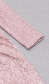 PINK WAIST HOLLOW BACK SLIT MIDI DRESS styleofcb