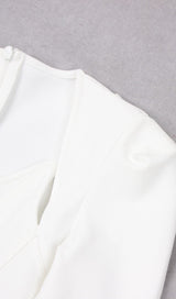 SQUARE SHOULDER CORSET MIDI DRESS IN WHITE styleofcb