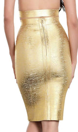 HIGH WAIST WRAP SKIRT IN GOLD styleofcb