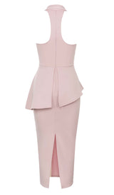 APPLIQUÉD BANDAGE MIDII DRESS IN PALE PINK DRESS STYLE OF CB
