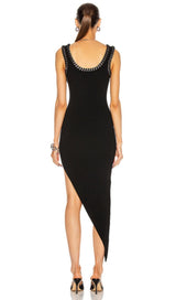 ASYMMETRIC BANDAGE MIDI DRESS IN BLACK Dresses styleofcb