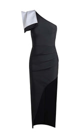 ASYMMETRIC DIAMOND HIGH-LOW DRESS IN BLACK DRESS STYLE OF CB
