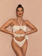 HALTERNECK CUTOUT EMBELLISHED SWIMSUIT Swimwear styleofcb