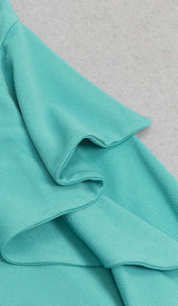 BANDEAU RUFFLES MIDI DRESS IN GREEN DRESS STYLE OF CB