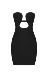 BANDEAU BANDAGE MINI DRESS IN BLACK DRESS STYLE OF CB